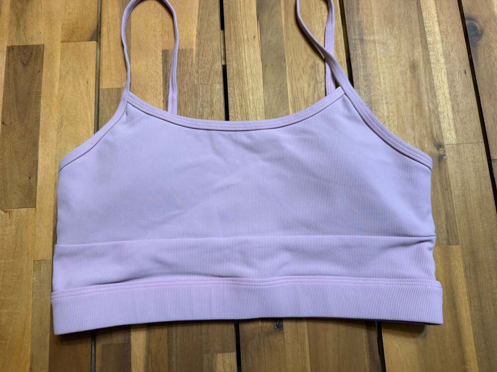 Wilo Melbourne Australia Ribbed Cami Sports Bra Lilac Size L